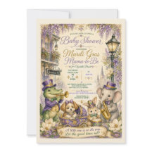 Mardi Gras Baby Shower Invitation | New Orleans Ba