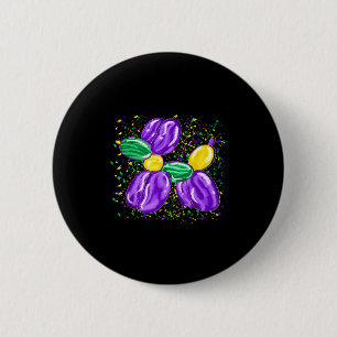 Mardi Gras Balloon Dog Costume Beads Men Women Kid 6 Cm Round Badge