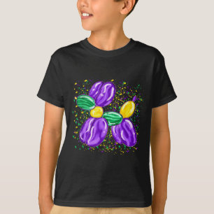 Mardi Gras Balloon Dog Costume Beads Men Women Kid T-Shirt