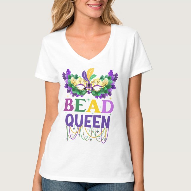 Mardi Gras Bead queen T-Shirt (Front)
