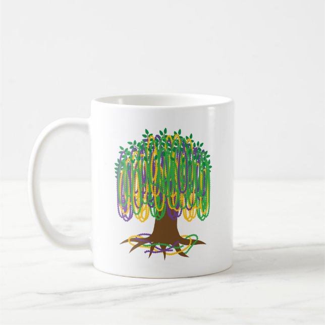 Mardi Gras Bead-Tree Carnival Coffee Mug (Left)