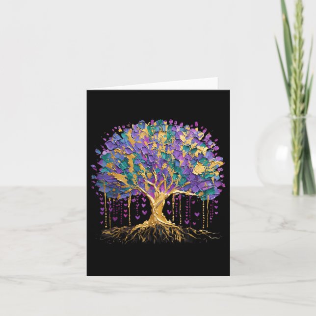 Mardi Gras Bead Tree Carnival New Orleans 2025 Card (Front)