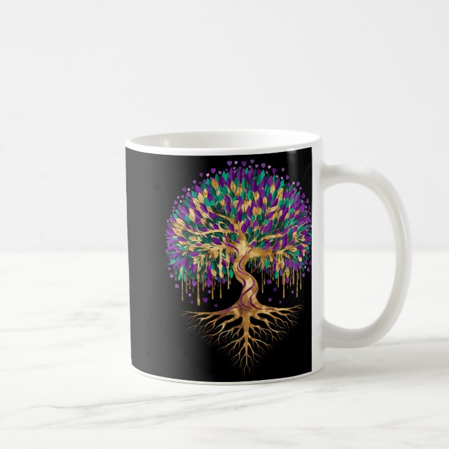 Mardi Gras Bead Tree Carnival New Orleans 2025 Wom Coffee Mug (Right)
