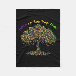 Mardi gras bead tree carnival new orleans 2026 men fleece blanket