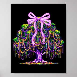 Mardi Gras Bead Tree Carnival New Orleans Coquette Poster