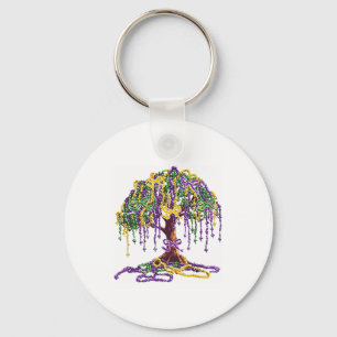 Mardi Gras Bead Tree Carnival New Orleans Women Me Key Ring