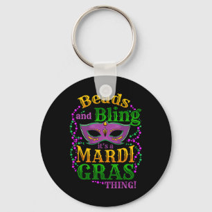 Mardi Gras Beads And Bling It's A Mardi Gras Thing Key Ring