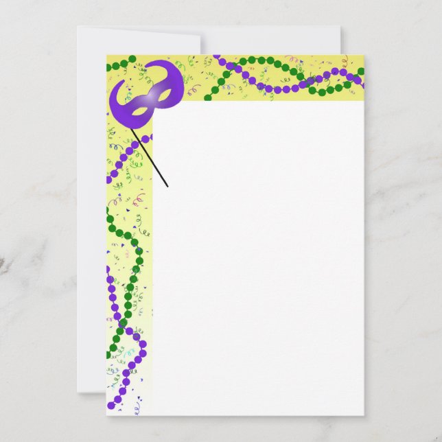 Mardi Gras Beads and Mask Border (Front)