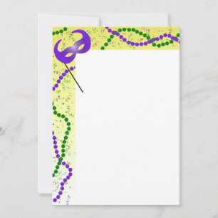 Mardi Gras Beads and Mask Border
