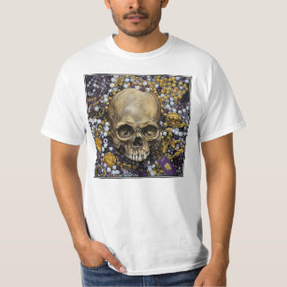 Mardi Gras Beads and Skull T-Shirt