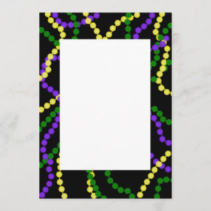Mardi Gras Beads Border Invitation