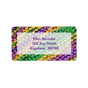Mardi Gras Beads Label