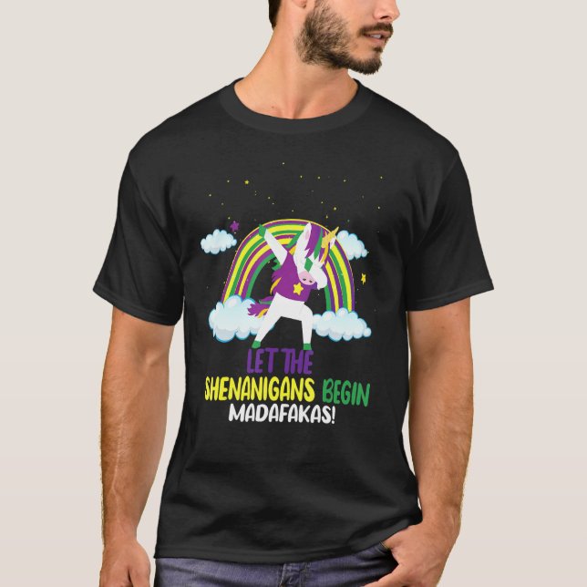 Mardi Gras Beads Mardi Gras Outfit Let The Shenani T-Shirt (Front)