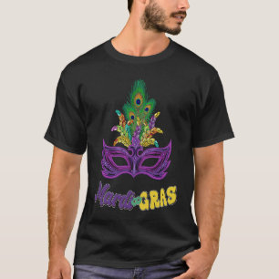 Mardi Gras Beads Mask Feathers Fat Tuesday Mardi G T-Shirt