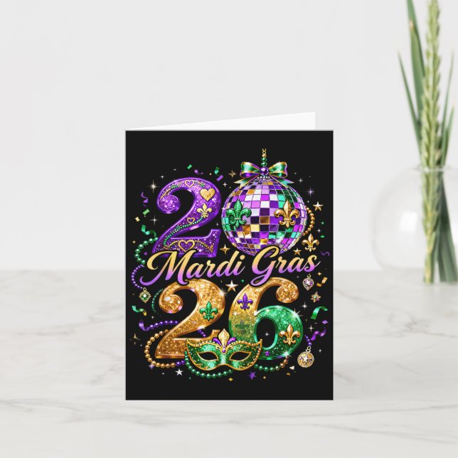 Mardi Gras Beads Mask Parade Design Card (Front)