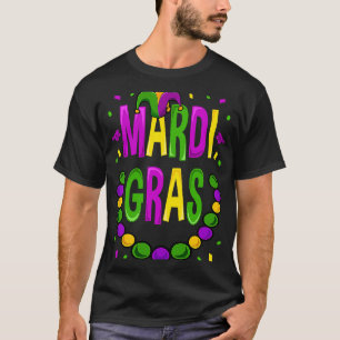 Mardi Gras Beads  Men Women Fat Tuesday New Orlean T-Shirt