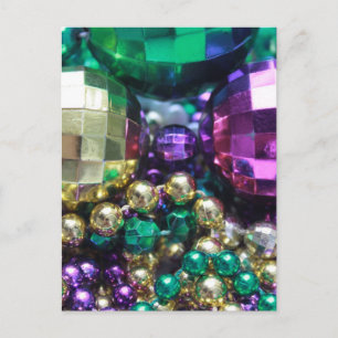 Mardi Gras Beads Postcard Invitations Templates