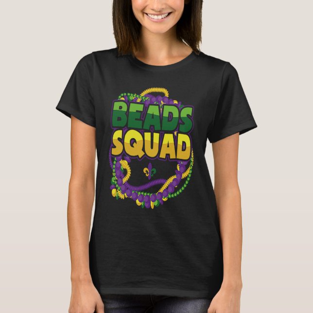 Mardi Gras Beads Squad  Women men Girl Boy Kids T-Shirt (Front)