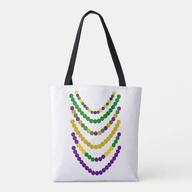 Mardi Gras Beads Tote Bag (Back)