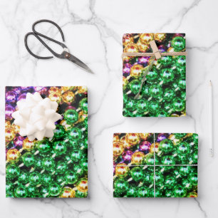 Mardi Gras Beads Wrapping Paper Sheet