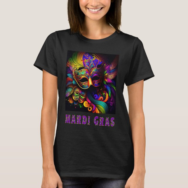 Mardi Gras Beautiful Colorful T-Shirt (Front)