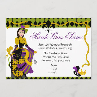 Mardi Gras Beauty Invitation