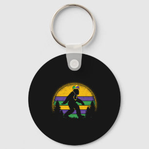Mardi Gras Bigfoot Funny Kids Men Sasquatch Mardi Key Ring