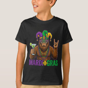 Mardi gras bigfoot rock funny boys kids men T-Shirt