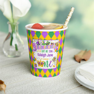 Mardi Gras Birthday (A Little King Cake & Fun) Paper Cups