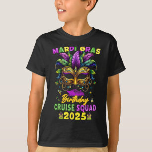 Mardi Gras Birthday Cruise Squad 2025 Family Match T-Shirt