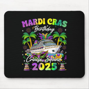 Mardi Gras Birthday Cruise Squad Matching Family V Mouse Mat