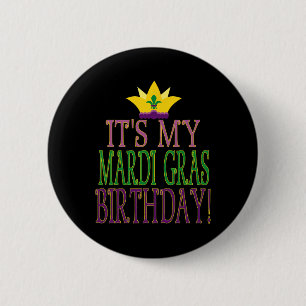 Mardi Gras Birthday - Fun Mardi Gras Party Theme 6 Cm Round Badge