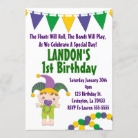 Mardi Gras Birthday Invitation