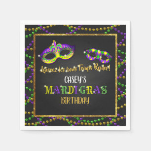 Mardi Gras Birthday Napkin
