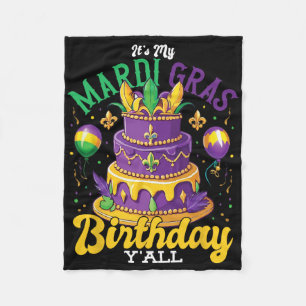 Mardi Gras Birthday Outfit It's My Mardi Gras Birt Fleece Blanket