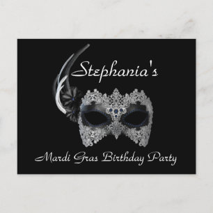 "Mardi Gras Birthday" - Party Invitation