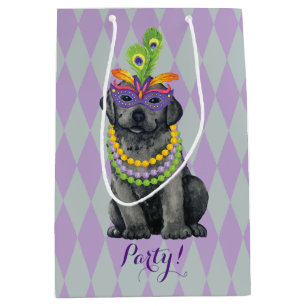 Mardi Gras Black Lab Medium Gift Bag