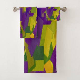 Mardi Gras Blocks Bath Towel Set