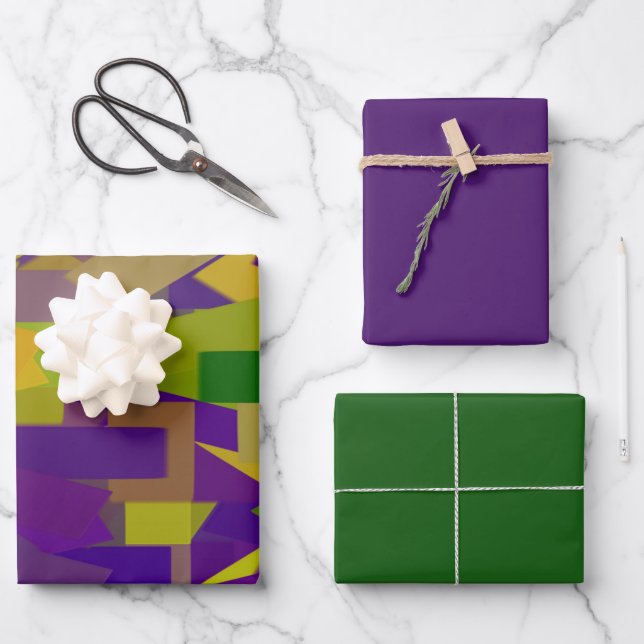 Mardi Gras Blocks Wrapping Paper Sheets (Front)