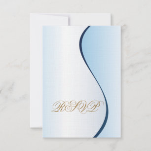 Mardi Gras Blue RSVP Wedding Invitation