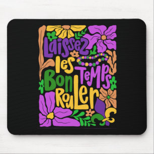 Mardi Gras Boho Laissez Les Bon Temps Rouler Fleur Mouse Mat