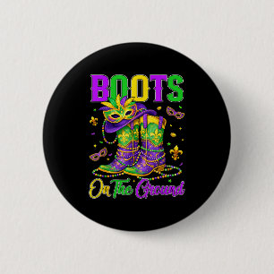 Mardi Gras Boots On The Ground Cowgirl Western Bla 6 Cm Round Badge