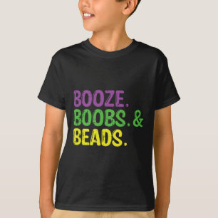 Mardi Gras Booze Beads Funny Fat Tuesday Carnival  T-Shirt