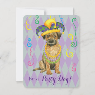 Mardi Gras Border Terrier Invitation