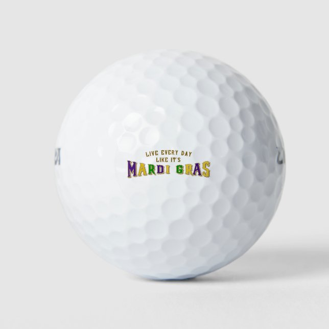 MARDI GRAS Bourbon Street French Quarter New Orlea Golf Balls (Front)