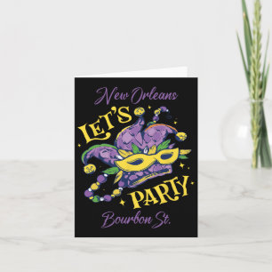 Mardi Gras Bourbon Street New Orleans Souvenir Lou Card