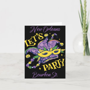 Mardi Gras Bourbon Street New Orleans Souvenir Lou Card