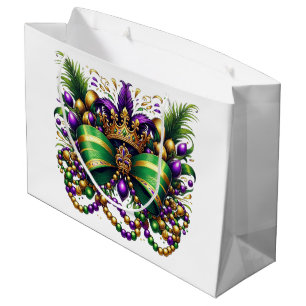 Mardi Gras Bow Large Gift Bag
