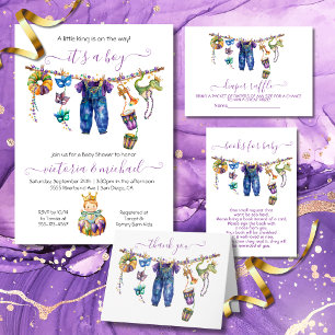 Mardi Gras Boy Baby Shower Invitation