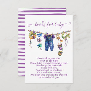 Mardi Gras Boy Clothesline books for baby Invitation